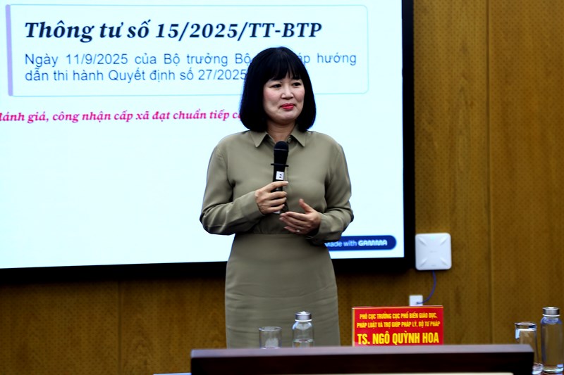 Hội nghị tập huấn, hướng dẫn nghiệp vụ đánh giá, công nhận xã, phường, đặc khu đạt chuẩn tiếp cận pháp luật